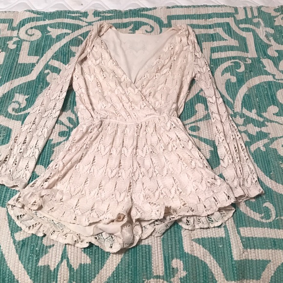 Lace white romper