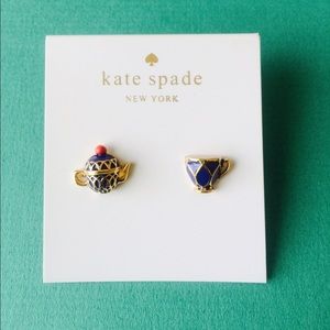 Kate spade New York tea pot & cup stud earrings