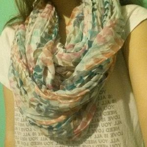 multi-colored triangle print infinity scarf