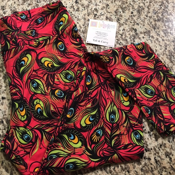 LuLaRoe Pants - 🦄 NEW Lularoe TC Tall Curvy Leggings Pink Feather