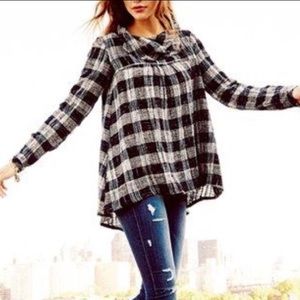 Free People "Walk in the Park" plaid tunic
