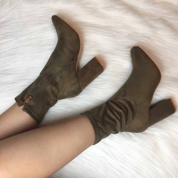 Faux Suede High Ankle Boots - Picture 2 of 5