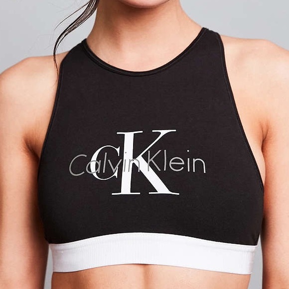 Calvin Klein Retro Logo High Neck Bra