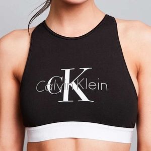 Calvin Klein Retro Logo High Neck Bra