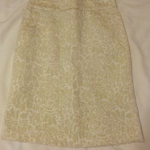Off White Tapestry Fabric Mini Skirt