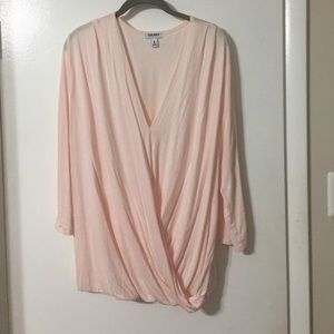 3/4 sleeve peach top