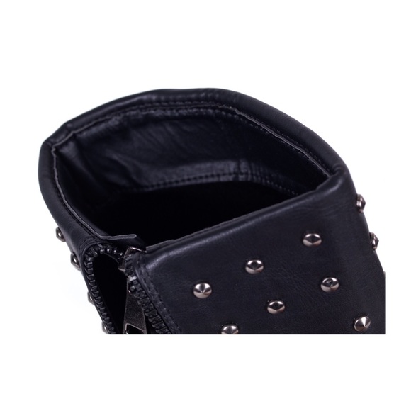 Women 10" Faux Leather Boots w/ Studs and Heel - Picture 4 of 4