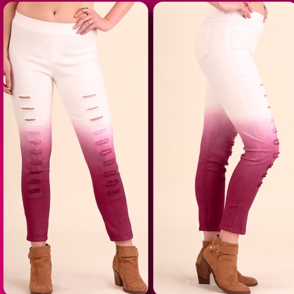 DISTRESSED OMBRÉ JEGGINGS! - Picture 3 of 4