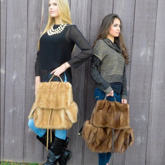 Real Mink Backpack - Picture 2 of 3