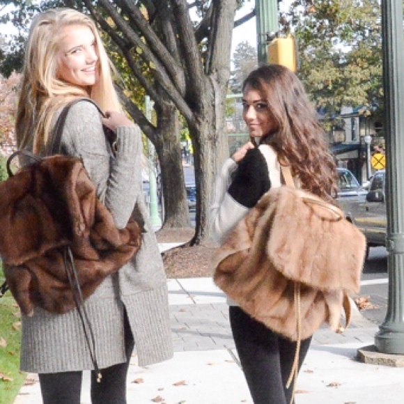 Real Mink Backpack - Picture 3 of 3