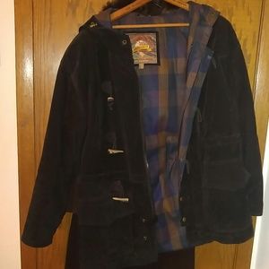 Wilson Leather Black suede flannel winter coat