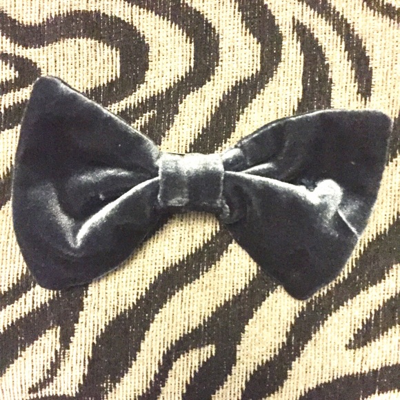 Navy blue velvet hair bow