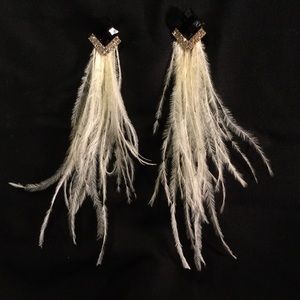 Handmade feather earrings.