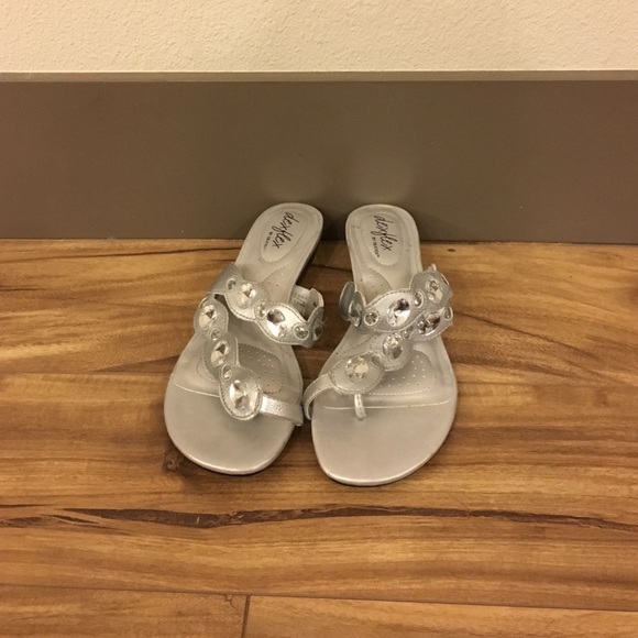 Silver sandals like new size 5.5