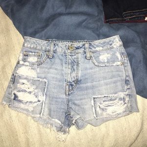 American eagle light jean shorts