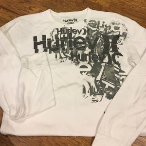 Men's White Hurley Thermal with Grey Logo Print