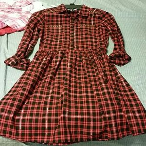 Plaid red dress