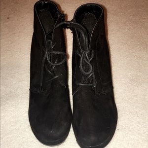 Black Wedged Booties