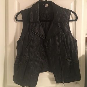 H&M DIVIDED Black Faux "Leather" Vest