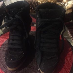Suede Zara wedge sneakers size 6.5