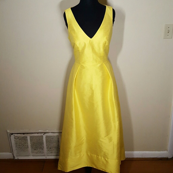 Yellow Gown with Hi-Lo Hem Line by Alfred Sung