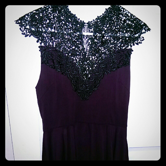 Gorgeous purple and lace dress.