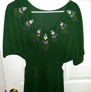 Green flowy dress