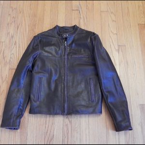 Aeropostale Men's Brown Genuine Leather Jacket