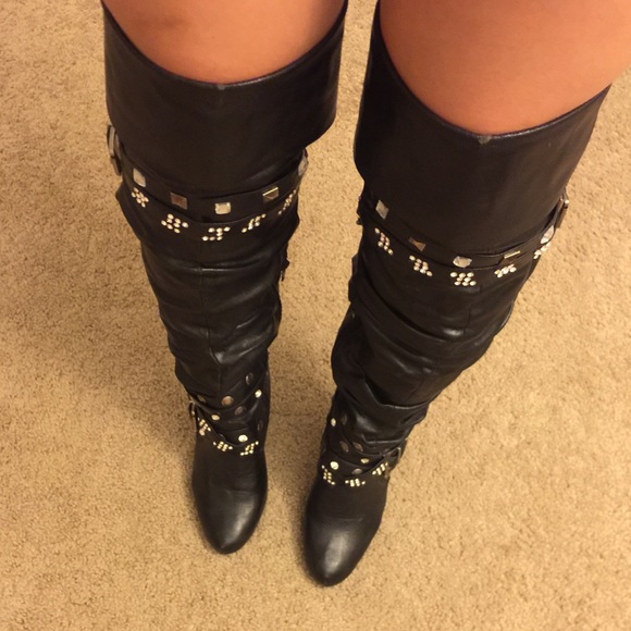Nadara Leather Over the Knees Boots