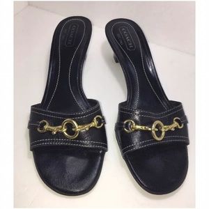 Coach Keriann Black Leather 2" Kitten Heels 9 B