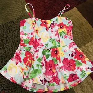 Tropical print peplum top Tropical print peplum top