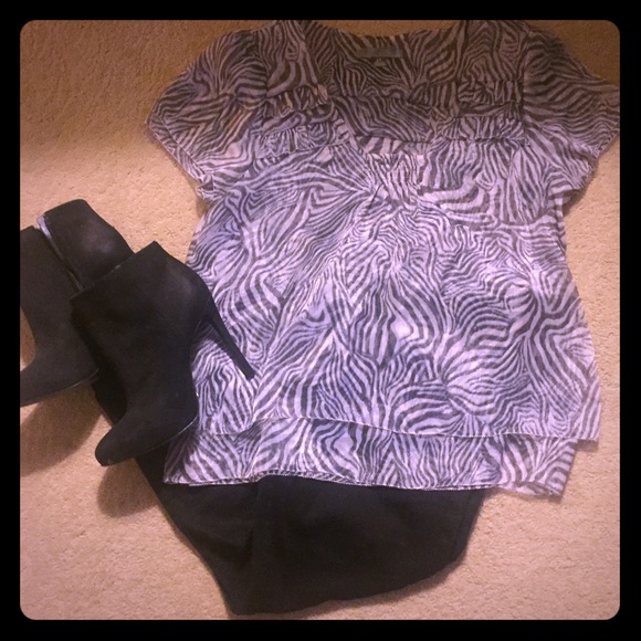 FOREVER 21-Sheer Zebra Top (S) - Picture 1 of 4