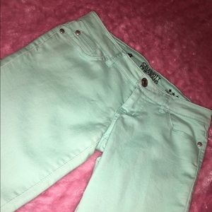 Light teel skinny jeans