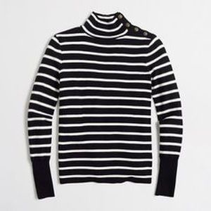 NWT! J CREW Striped mock neck sweater