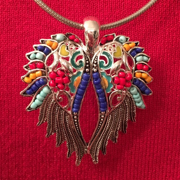 Angel wings Pendant silver, red, Blue,  yellow - Picture 3 of 4