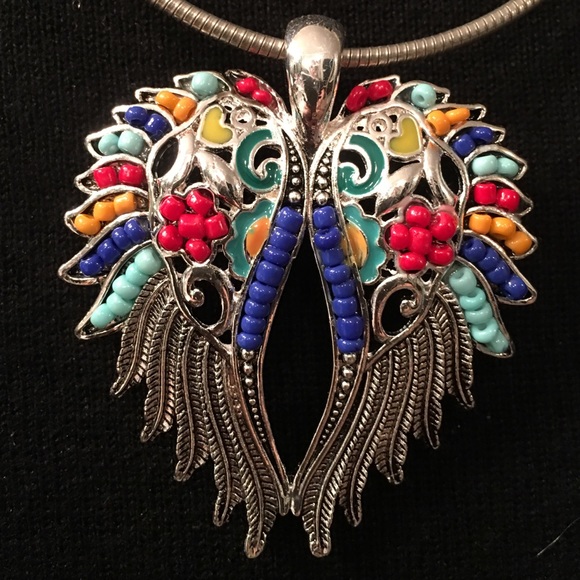 Angel wings Pendant silver, red, Blue,  yellow - Picture 4 of 4