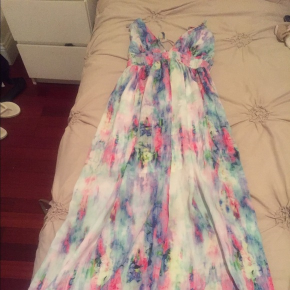 Watercolor maxi dress