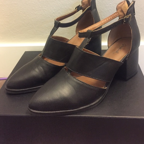 Black Cut out Ankle Boots