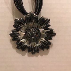 Grey flower necklace