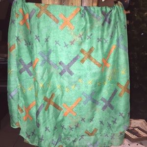 Multi color cross scarf light weight