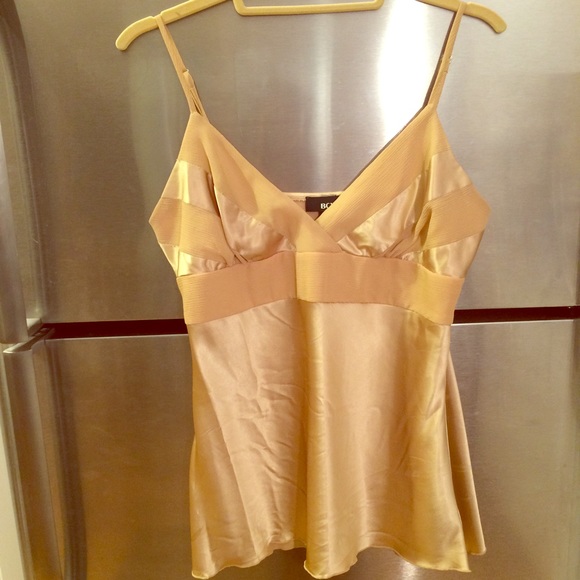 BCX, Gold dressy tank top. Size L
