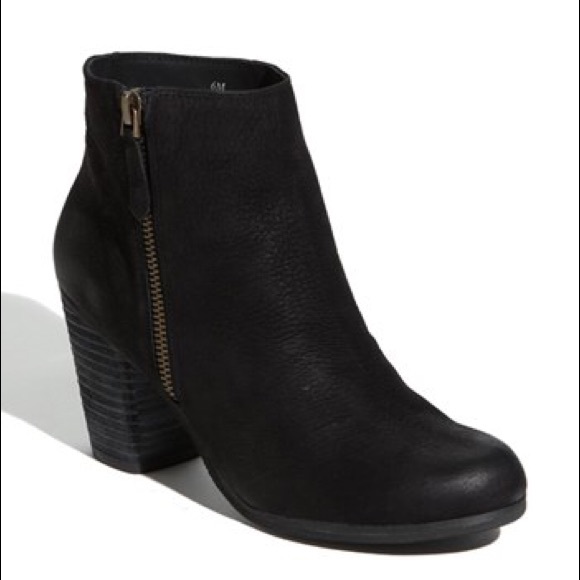 Bp black leather 'Trolley' Booties