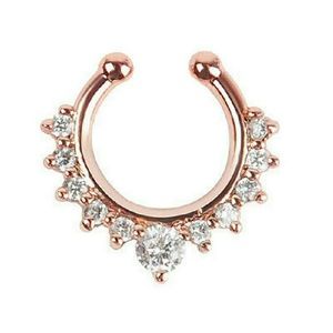 Dollskill Jewelry - Rose gold tone and crystal septum ring. Dollskill Jewelry - Rose gold tone and crystal septum ring.