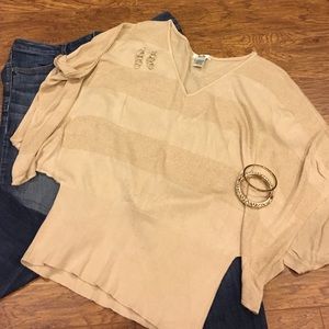 Gold Striped Dolman Blouse