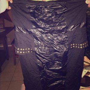 Black leather stud dress