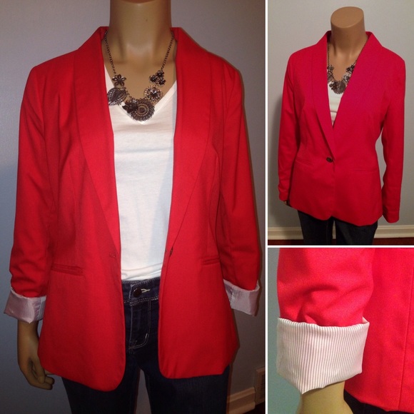 Old Navy Jackets & Blazers - Red Hot Blazer w/ Pinstripe Lining