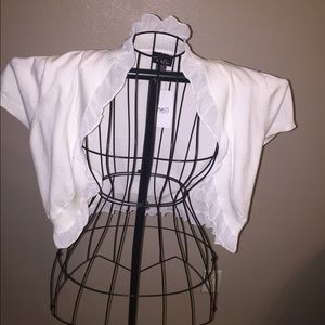 White crop top cardigan