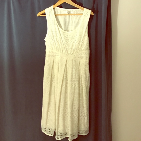 White lace dress, good for soon-to-be brides