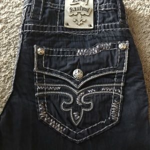 Men's rock revival navy twills