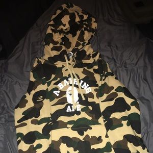 Men's bape khaki camo hoodie